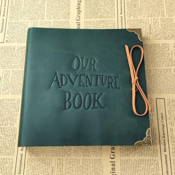 Our Adventure Book Photo Album Scrapbook to record your journey, a memorable 6 month anniversary gift.