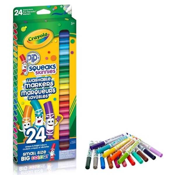 Encourage creativity with KS Crayola 24 Pip-Squeaks Skinnies Fine Line Washable Markers, a fun addition to teacher valentine gifts.