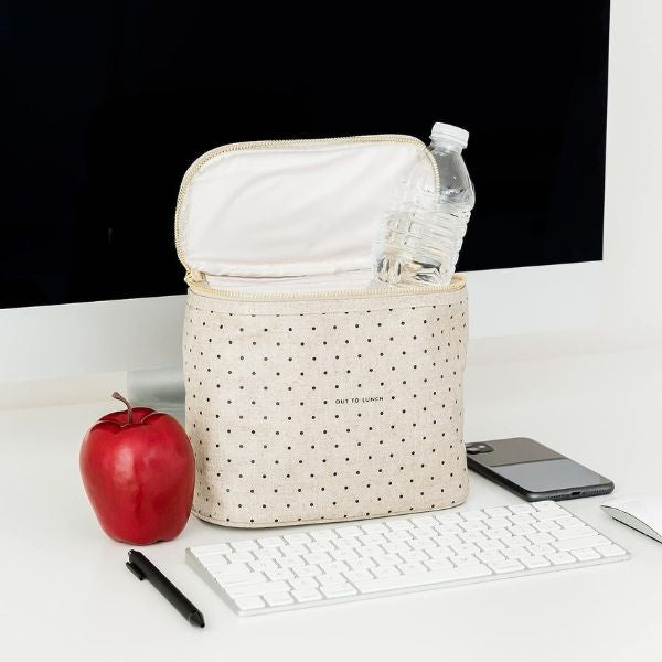 Kate Spade New York Lunch Tote in Deco Dots, a stylish and functional accessory, adds a touch of flair to your daughter-in-law's lunchtime routine.