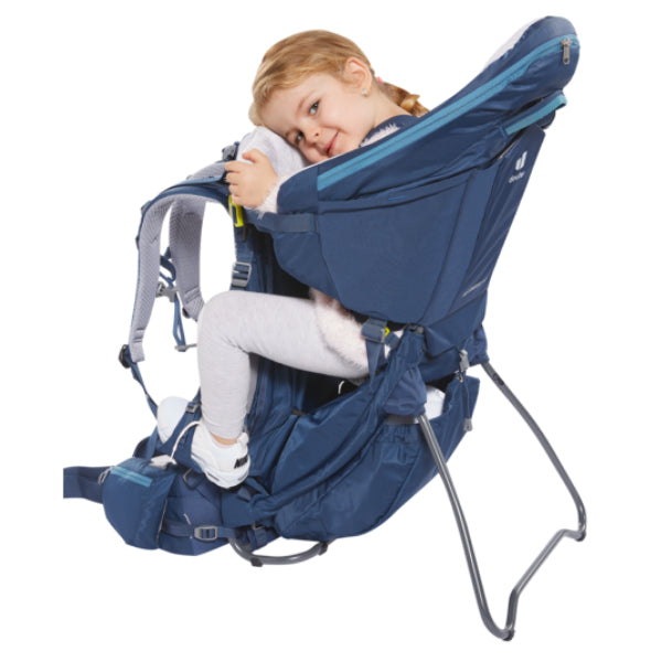 A Kid sitting on a Kid Comfort Child Carrier making for the perfect gift choice