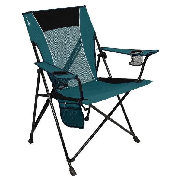 Kijaro's rugged dual lock chair provides sturdy portable seating at the campsite.