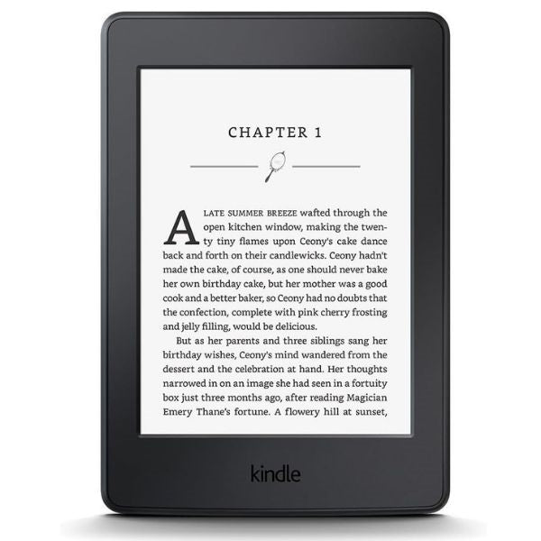 A Kindle Paperwhite displaying mom birthday gifts that offer endless reading possibilities and a world of literary adventures.