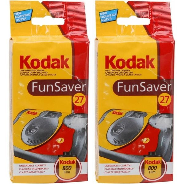 Kodak Funsaver disposable film camera 2-pack, nostalgic New Year's Eve hostess gift.