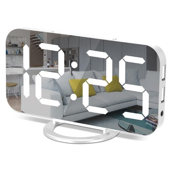 LED Mirror Digital Alarm Clocks with 2 USB Charging Ports is a practical and stylish Valentine's gift for your daughter.