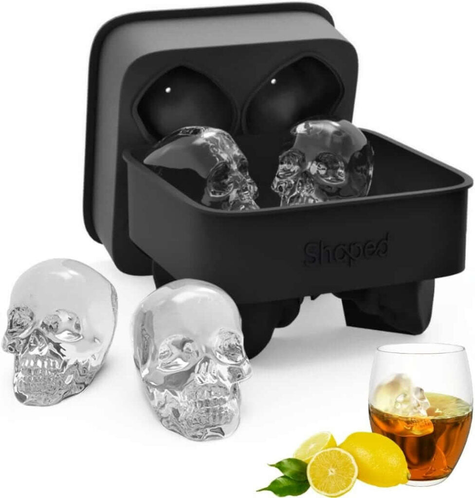 Mold tray for crafting chilling, skull-themed ice cubes