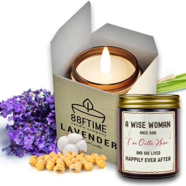 Lavender Scented Soy Wax Candles, bringing calm to a retiree's home.