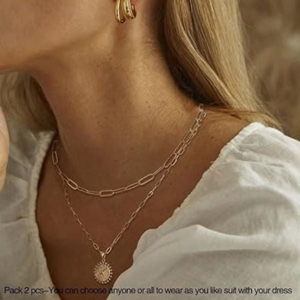 Layered Initial Necklace - A layered initial necklace, a stylish accessory that adds a personal touch to any outfit.