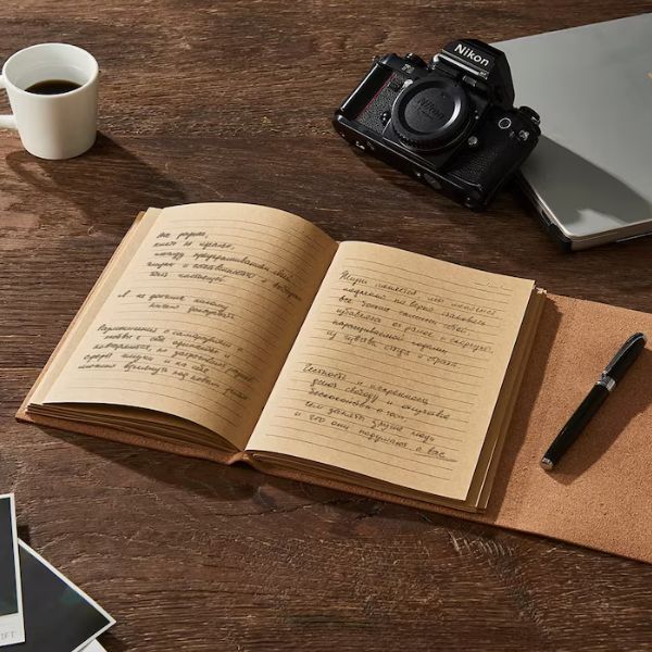Leather Bound Journal or Notebook as a classic 6 month anniversary gift for writers and dreamers.
