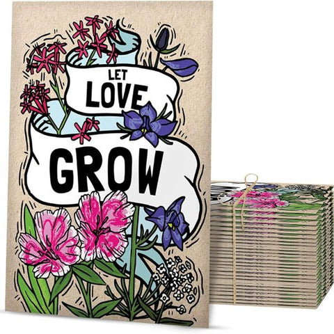 Wildflower seed packets, a symbolic gift for guests.