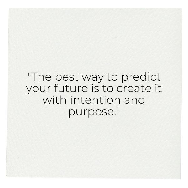 A life quote on creating the future on a notepad.