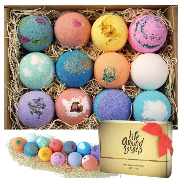 LifeAround2Angels Bath Bombs Gift Set is a burst of colors and scents, a perfect addition to Easter gifts for adults.