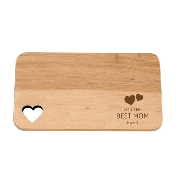 Custom Light Autumn Wooden Cutting Board, a practical valentines gift for mom in the kitchen.