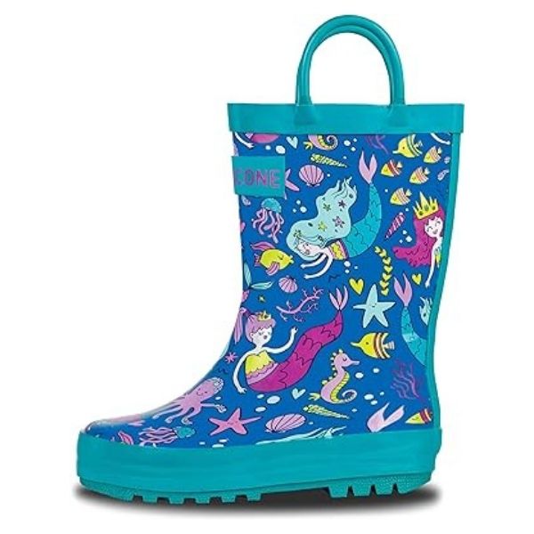 Lone Cone Printed Rain Boots make rainy days exciting with Easter style for kids.