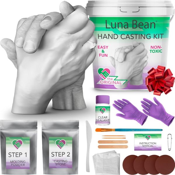 Luna Bean Hand Casting Kit, a unique Valentine gift for wives, capturing a moment of togetherness.