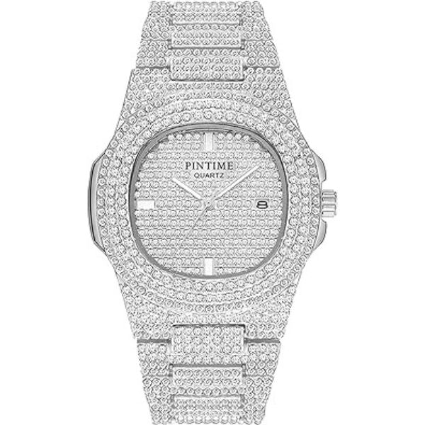 Luxury Unisex Watch with Crystal Diamonds, an opulent 30th anniversary gift blending style and elegance.