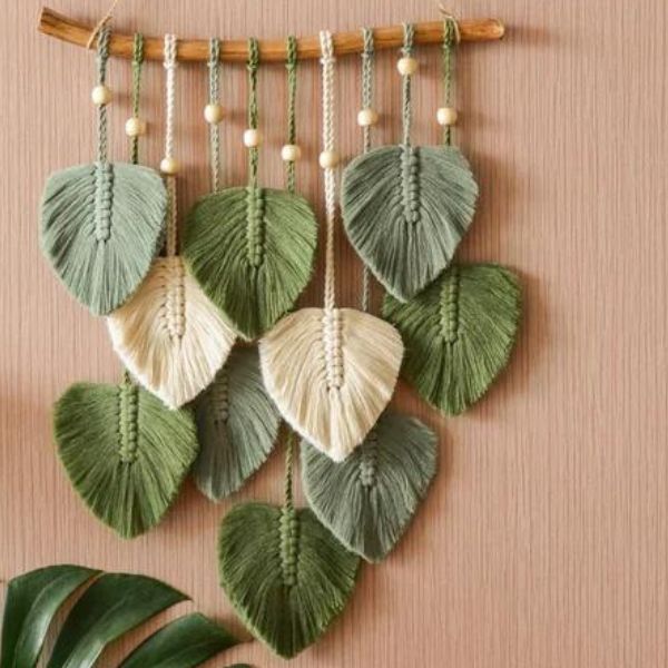Macrame Leaf Wall Hanging Nursery Decor for Baby Day adds a boho-chic vibe to your baby's space.