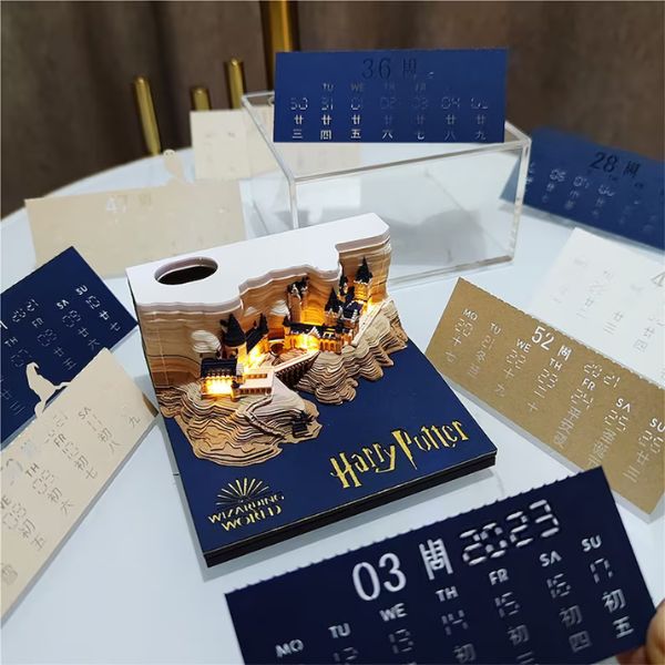 Magic Castle 3D Sticky Memo Pad With LED Light and Calendar, a whimsical and practical gift for the organized woman.