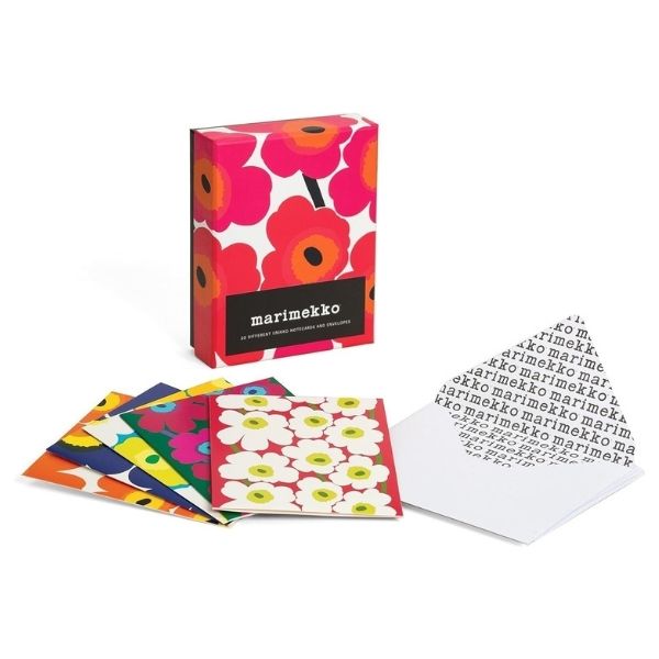 Marimekko Notes with Unikko design make stylish teacher appreciation gifts.