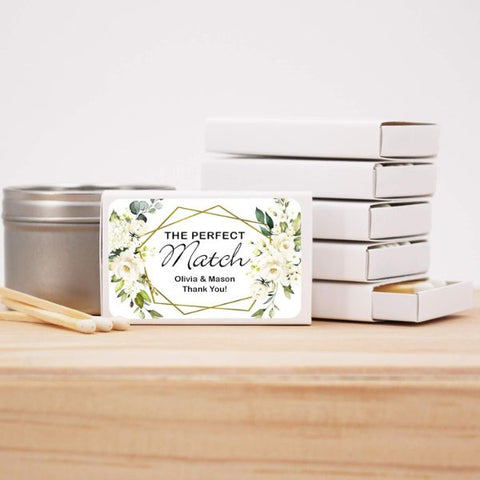 Custom matchboxes, a symbolic and useful wedding favor.