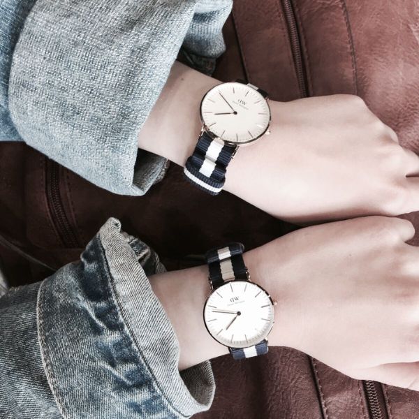 Two beautifully designed matching watches, creating a stylish and sentimental anniversary gift for friends.