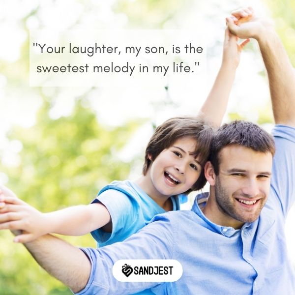 Tender parent-son moment with deep meaningful quotes