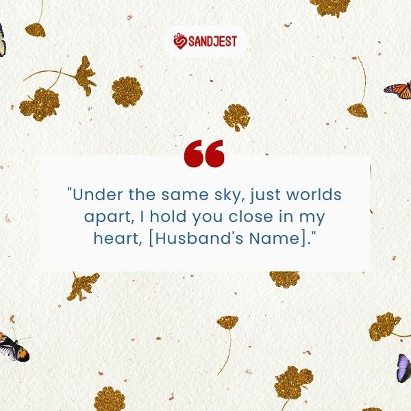 Golden leaves and butterflies decorate this heartfelt Memorial Quote For Husband, expressing enduring love.