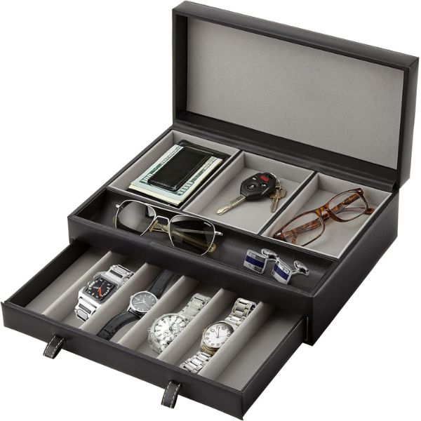 Elegant Men's Jewelry Box is a classic and stylish wedding gift for a brother