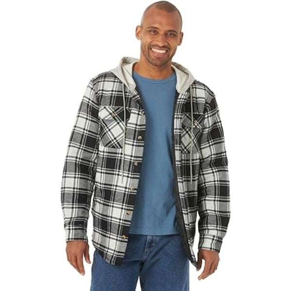 The Quilted Lined Flannel Shirt Jacket, a stylish and warm gift for your boyfriend in colder months.