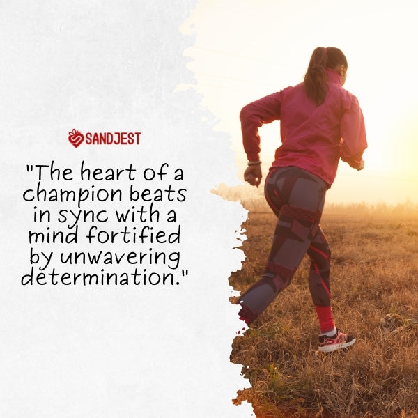 A determined female athlete in action brings to life mental toughness sport quotes.
