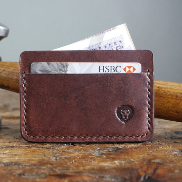 Minimalist Leather Card Holder, a sleek and practical anniversary gift for boyfriends.