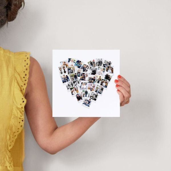 An enchanting display of Minted Heart Snapshot Mix Photo Art, a personalized masterpiece capturing the journey of friendship