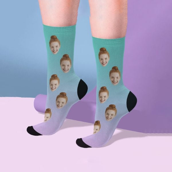 MiraGiftsWorld Custom Face Socks are a playful Christmas Gift for Parents.
