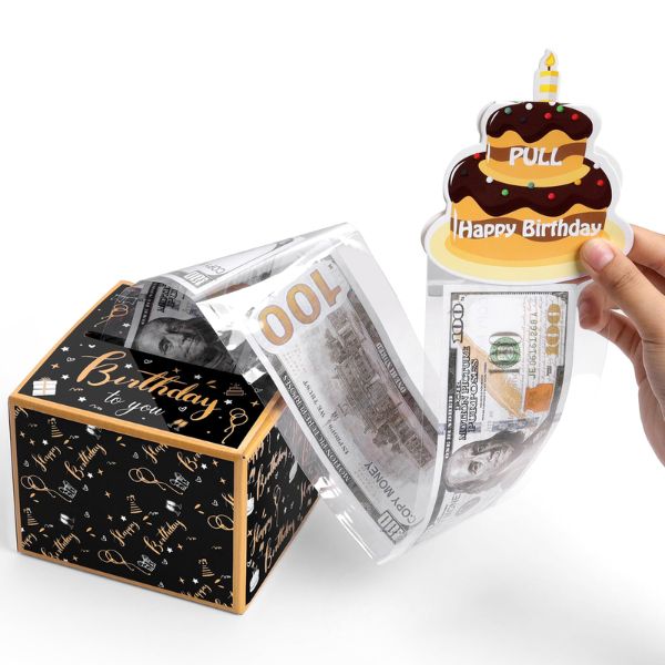 Currency creatively rolled in a tissue box, an innovative addition to the Graduation Gift Basket, adding a touch of surprise and celebration.