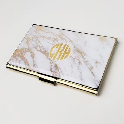 Monogram Business Card Case christmas gift for boss