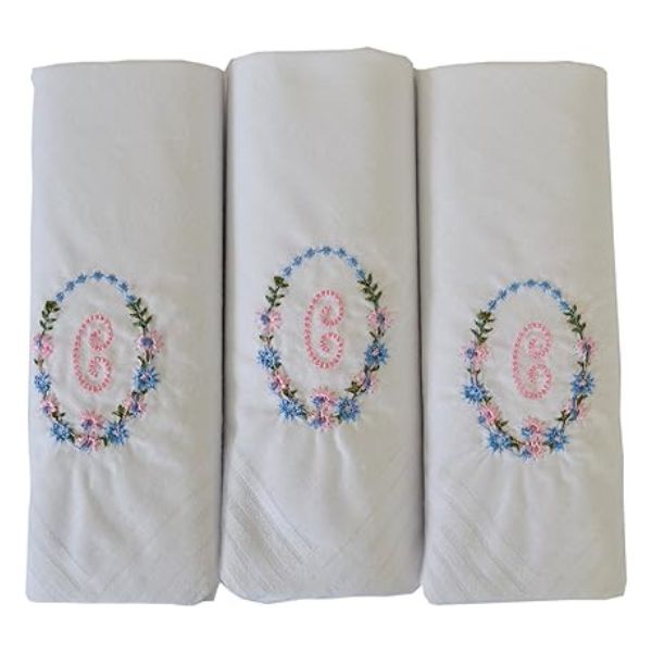 Monogrammed Handkerchief, a personalized and timeless cotton anniversary keepsake.