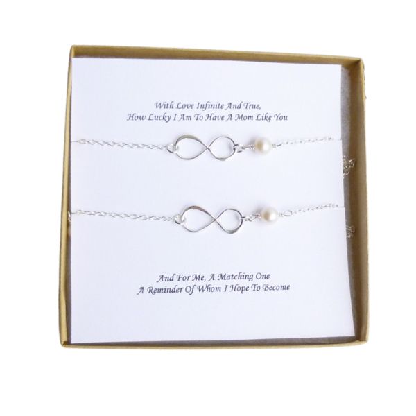Infinity symbol mother-daughter bracelet is a symbol of eternal love between moms and daughters