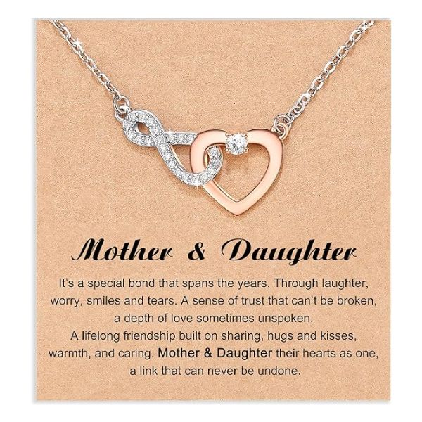 A mother-daughter necklace is a sentimental gift idea for mothers from their daughters