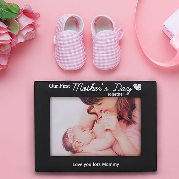 A stylish Mother's Day Steel Photo Frame, capturing precious moments and celebrating the unbreakable bond between a mother and her daughter
