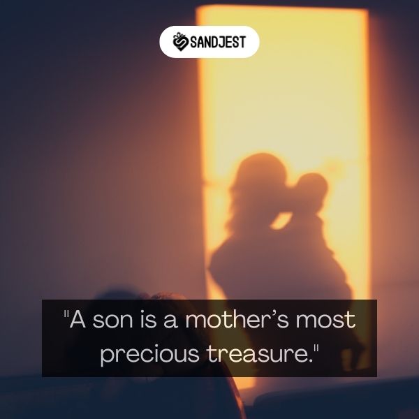 Mother and son moment paired with heartfelt son quotes
