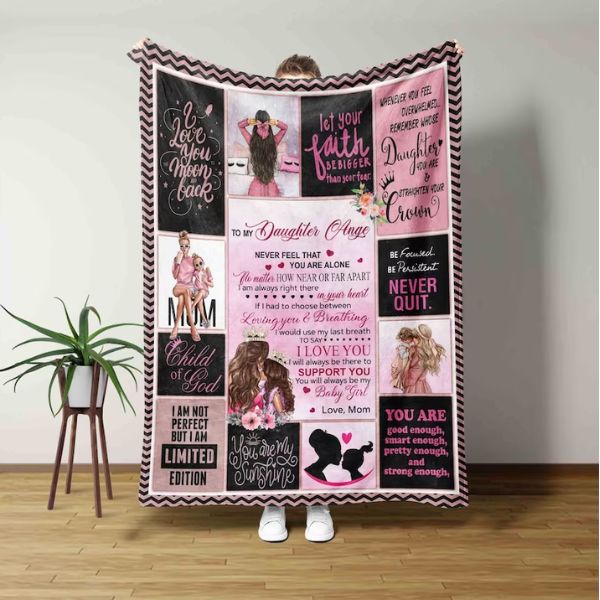 'My Daughter' throw blanket, a cozy and loving birthday gift.