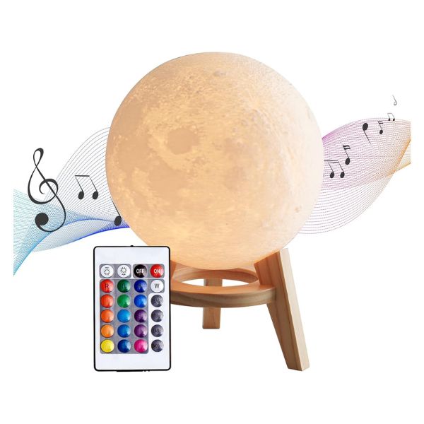 Mydethun Music Activated Moon Lamp with 148 Combinations brings celestial wonder to Baby Day.