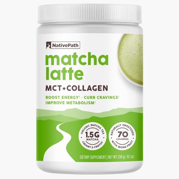 NativePath Matcha Latte Collagen Peptides promote wellness in mother of the bride gifts.