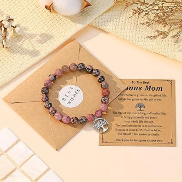 Natural stone bracelet with healing properties, a thoughtful accessory gift for stepmoms.