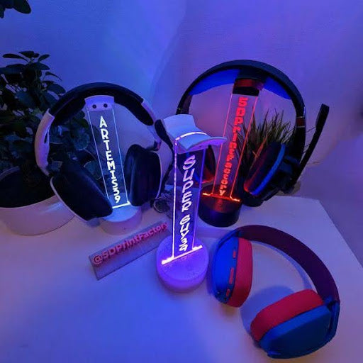 Neon Headset Stand - Display and charge your gaming headset in neon style.