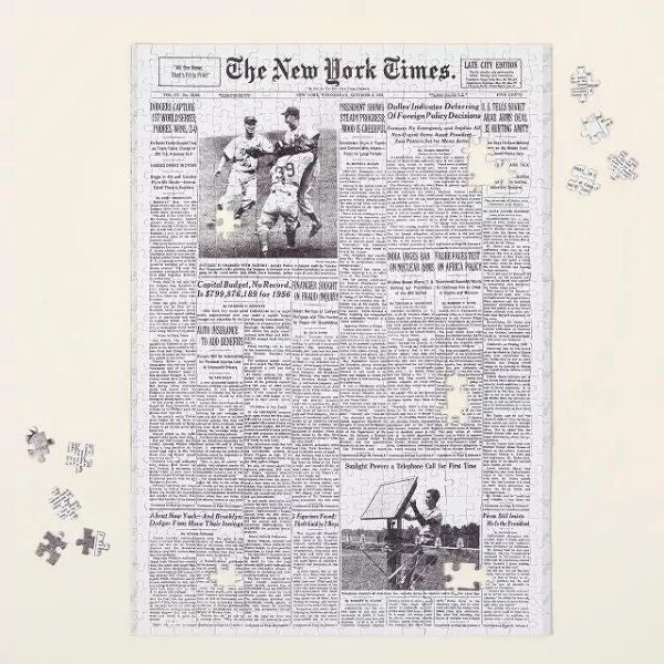 New York Times Custom Front Page Puzzle, a unique 2 year anniversary gift blending news and nostalgia.