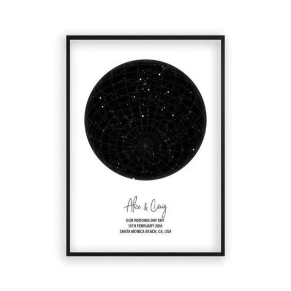 Night Sky Print of their anniversary date, a starry memento for parents.