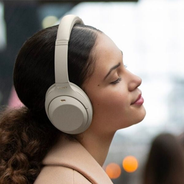 A chic and stylish pair of noise-canceling headphones, perfect as gifts for working moms seeking tranquility and focus