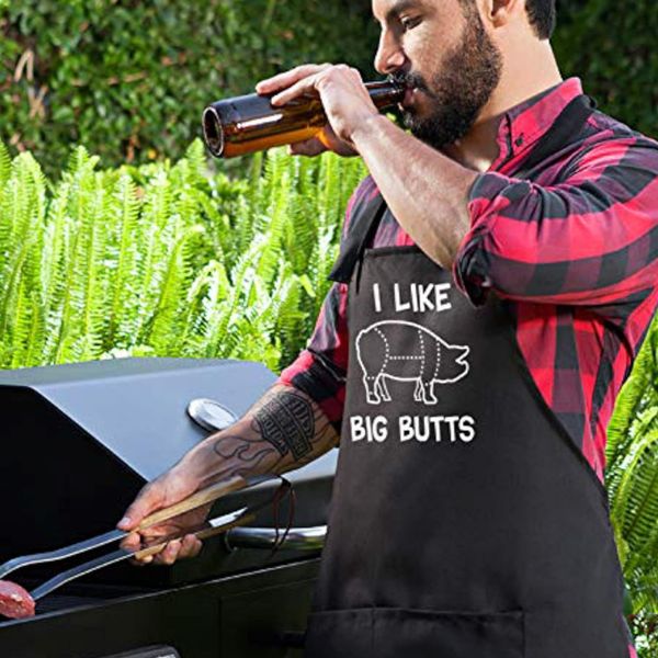 Nomsum Big Butts Grilling Apron adds humor to any BBQ game day.