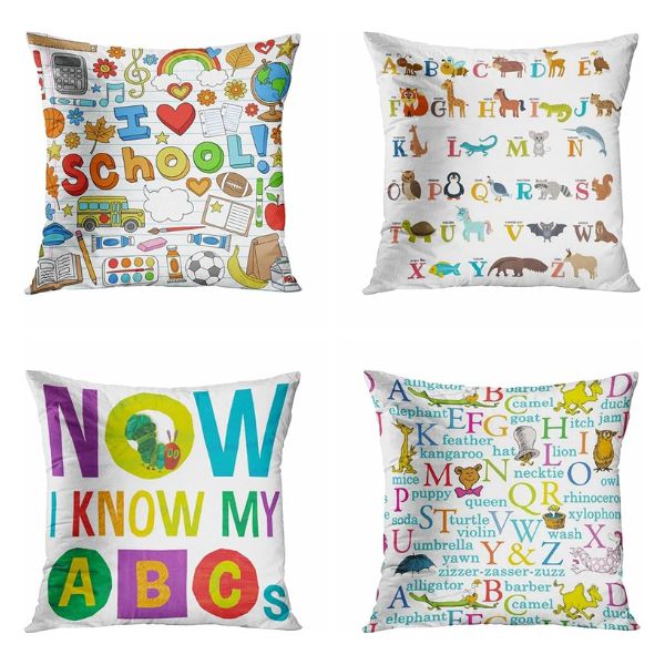 Add comfort and education flair with our ABCs Throw Pillow Covers, a charming male teacher gift for a cozy classroom atmosphere.