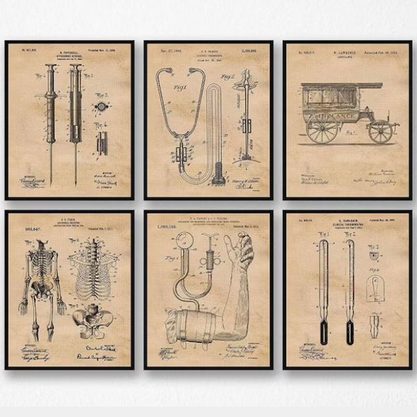 Gift a touch of history with the Nurse Doctor Medical Gift Vintage Patent Prints on doctors' day.